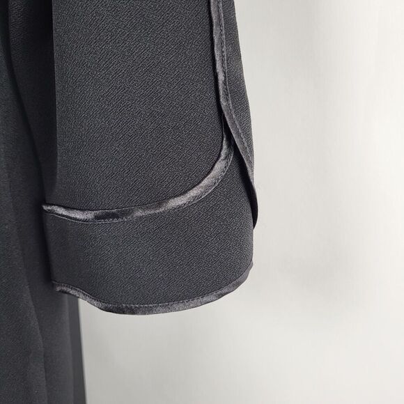 Chico's 00P / U.S. Size 2P Black Cocktail Dress Satin Trim 3/4 Sleeve Slimming - Picture 11 of 13